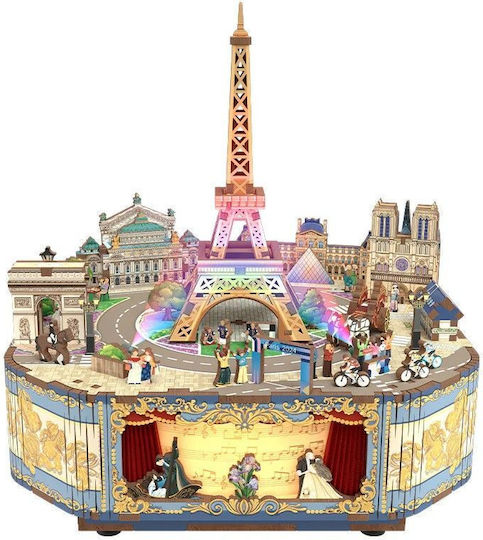 Tonecheer Παιχνίδι Κατασκευών Ξύλινo Romantic Paris DIY Music Box Ages για Παιδιά 15+ Ετών