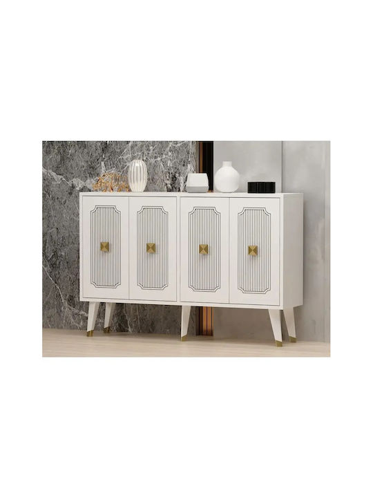 Мебели за съхранение дървен STE-000983-V1600 Бял 120x30x80см