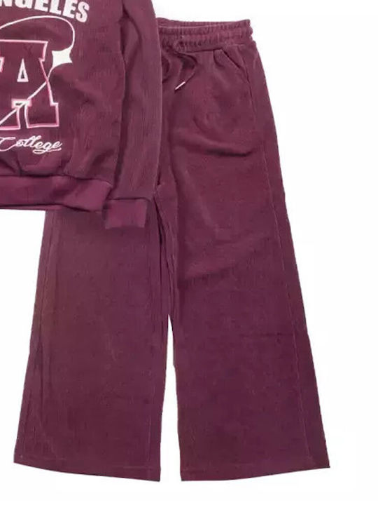Kids Sweatpants Set Fuchsia 2pcs