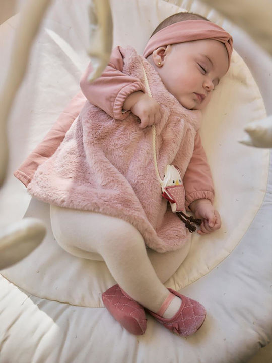 Mädchenkleid Langärmelig Samt Set aus 2 mit Zubehör Saurer Apfel