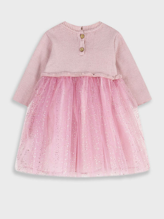 Kinderkleid Langärmelig Tüll Pink