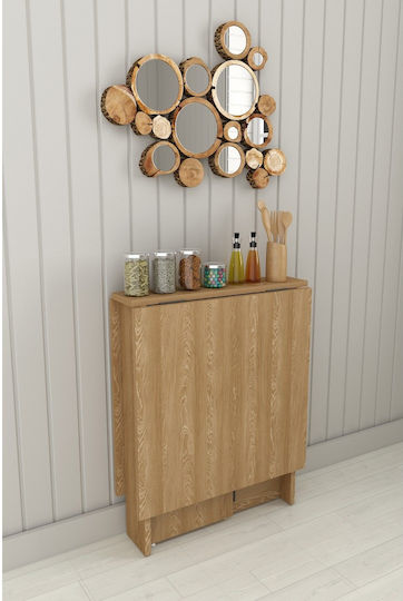 Сгъваема Маса За Кухня MDF Светъл Дървесен 133x75x75см