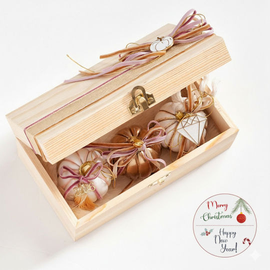 Parisis Weihnachtliche Holz Figur Box Beige Höhe 8cm