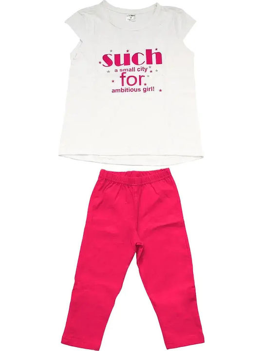 Set pentru copii cu colanți Vară 2buc Fuchsia