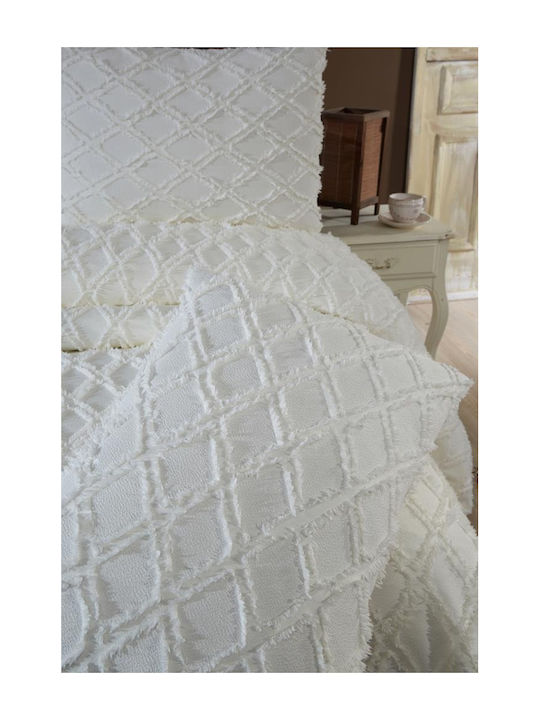 Σετ Κουβέρτας 3 Τεμαχίων Κρέμ 235x250cm