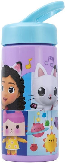 Gabby's Dollhouse Kids Water Bottle Plastic Pink 410ml