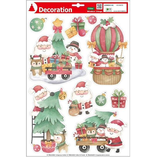 Autocolante Pentru Fereastra Sanie Cu Sclipici 40,5x26,5cm