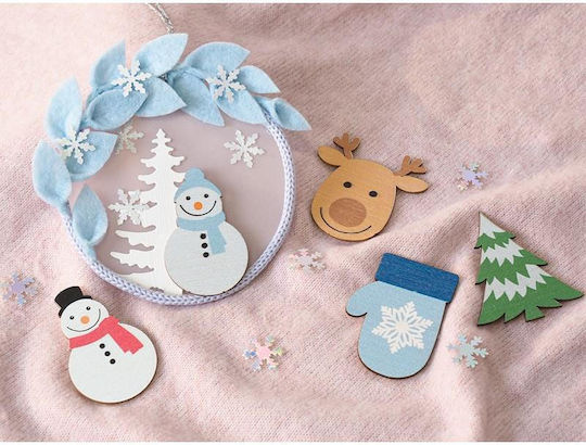 Artemio Wooden Craft Decoration Xmas Colorful 5cm Set of 6 Pieces 1214004312