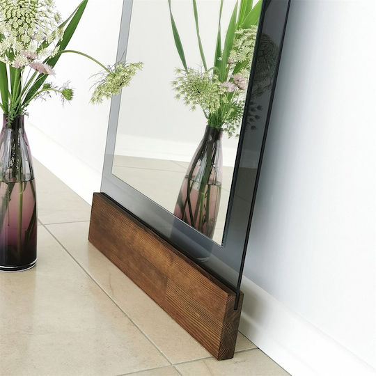 SteweHome Floor Mirror with Brown Wooden Frame 140x40cm