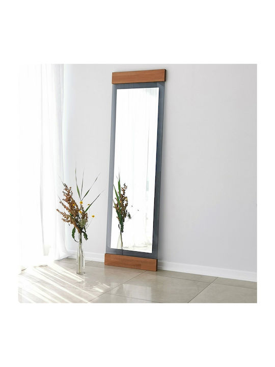 SteweHome Oglindă De Podea Cu Cadru Din Lemn Maro 140x40cm