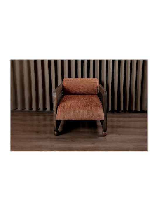Poltrona Portocalie Scaun De Relaxare Bază Din Lemn Cireș Închis 61x80x60cm