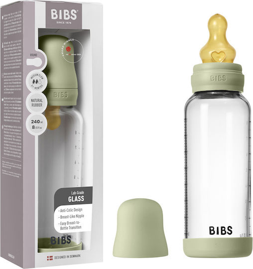 Bibs Set aus Glasflaschen Gegen Koliken mit Kautschuksauger 240ml