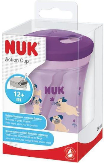 Nuk Παιδικό Ποτηράκι Action Cup από Πλαστικό Μωβ 230ml για 12m+