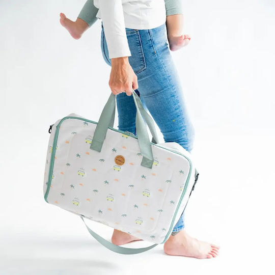Saro Shoulder/Hand Diaper Bag Green 50x38x18cm.