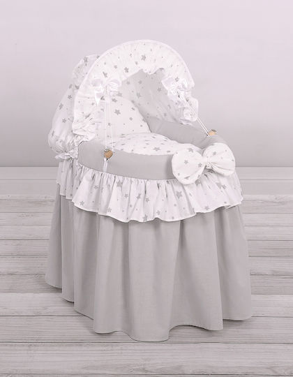 My Sweet Baby Babypuppen Kinderwagen Moses Korb Puppen Sonnendach Grau