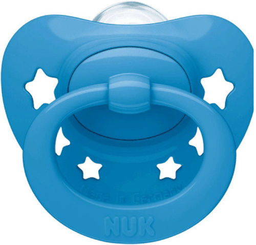 Nuk Signature Orthodontic Pacifier Silicone with Case Stars - Blue for 18-36 months