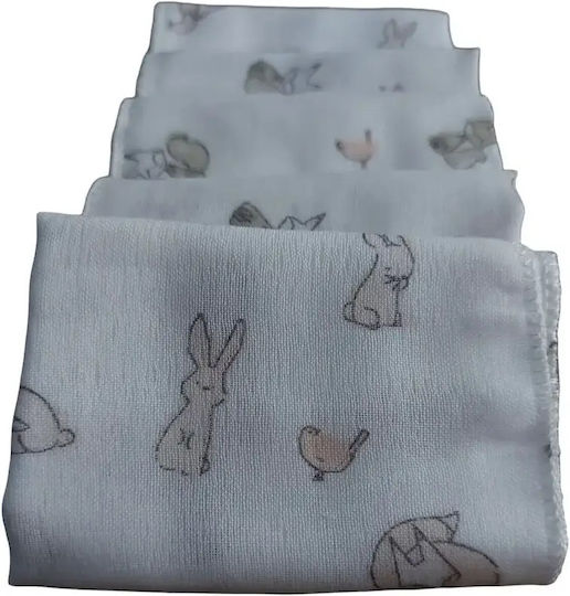 Комплект 12 Бебешки Муселинови Кърпи Животни 22.5x22.5см