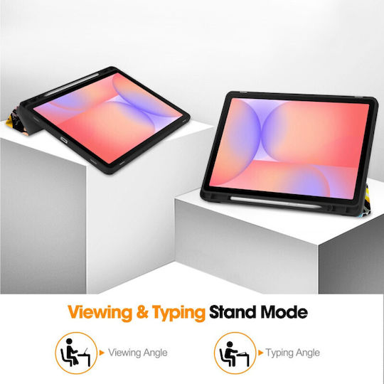 Case Samsung Galaxy Tab S10 Fe Plus 13.1" S Pen Holder Eco Leather Smart Cover – Graffiti