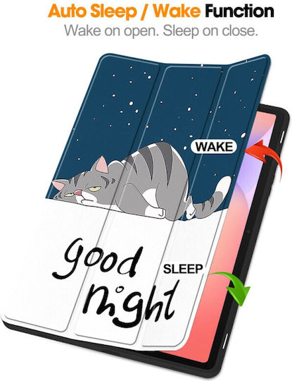 Husă Samsung Galaxy Tab S10 FE Plus 13.1" Suport S Pen Piele Eco Smart Cover Good Night
