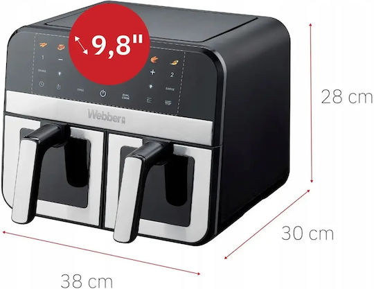 Webber Air Fryer με Διπλό Αποσπώμενο Κάδο 9lt