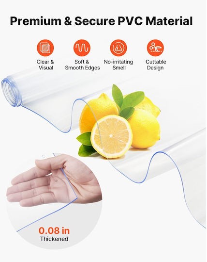 Vevor Transparent PVC Curtain Strip Height 2.1 m x Width 1.2 m x Thickness 2 mm 8 Pieces Curtain Strips Freezer Refrigerator Thermal Insulation Plastic Door Strips Warehouse Freezer Garage Doors