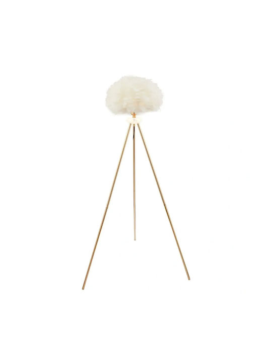SteweHome Stehlampen Gold Tripod Flügel Lampenschirm 60x148cm