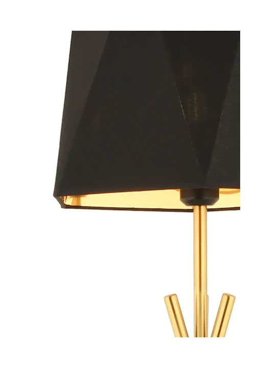 Tripod Floor Lamp Black Fabric & Metal Base 43x157cm