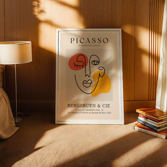 Poster Pablo Picasso Les Dejeurenes Dessins Art241 50cm X 70cm Κορνίζα Φυσικό Ξύλου Μπεζ