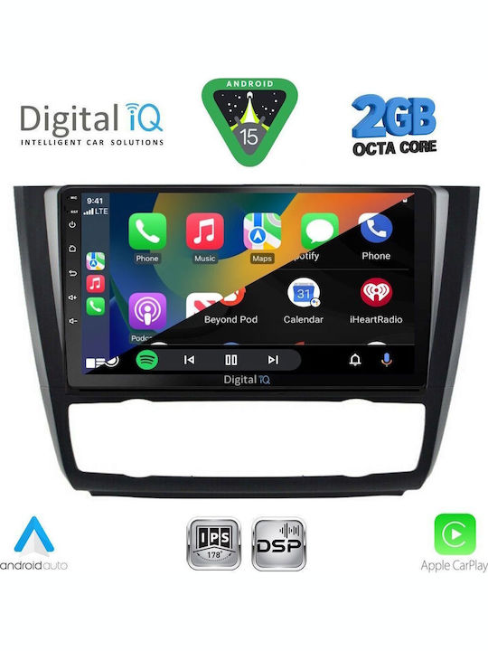 Digital IQ Car Audio System for BMW Series 1 2004-2013 with Clima (Bluetooth/USB/WiFi/GPS/Apple-Carplay/Android-Auto) with Touch Screen 9"