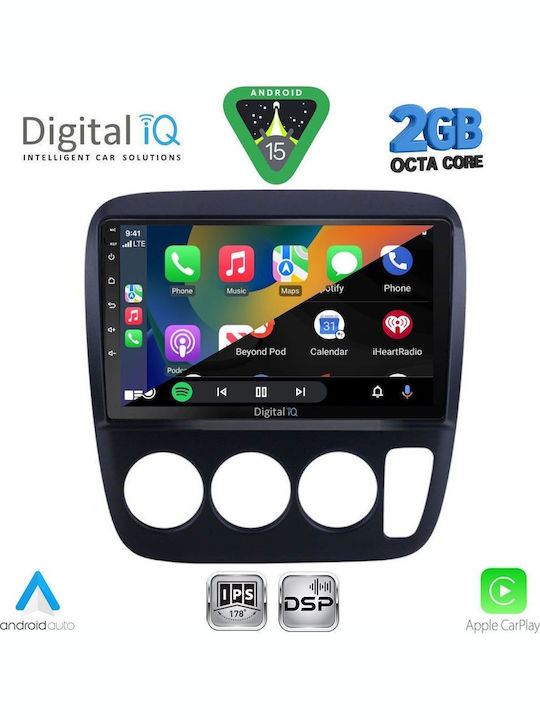 Digital IQ Car Audio System for Honda CR-V 1996-2006 with A/C (Bluetooth/USB/WiFi/GPS/Apple-Carplay/Android-Auto) with Touch Screen 9"