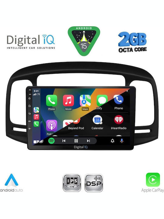 Digital IQ Car Audio System for Hyundai Accent 2005-2012 (Bluetooth/USB/WiFi/GPS/Apple-Carplay/Android-Auto) with Touch Screen 9"