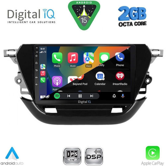 Digital IQ Car Audio System for Opel Corsa 2021 (Bluetooth/USB/WiFi/GPS/Apple-Carplay/Android-Auto) with Touch Screen 9"