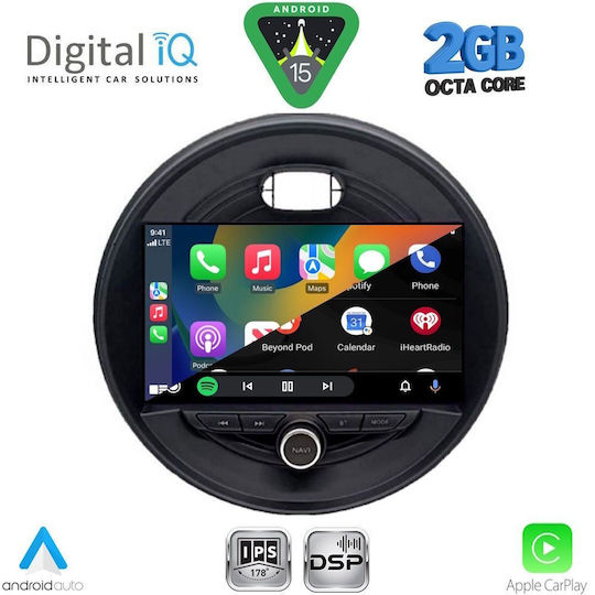Digital IQ Car Audio System for Mini Cooper / Clubman / Roadster / Countryman 2014-2019 (Bluetooth/USB/WiFi/GPS/Apple-Carplay/Android-Auto) with Touch Screen 9"