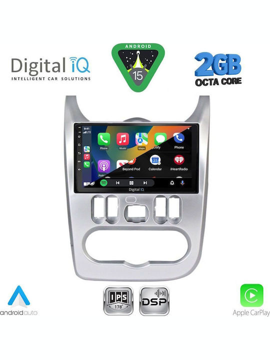 Digital IQ Car Audio System for Renault Logan Dacia Duster / Logan / Sandero 2006-2012 (Bluetooth/USB/WiFi/GPS/Apple-Carplay/Android-Auto) with Touch Screen 9"
