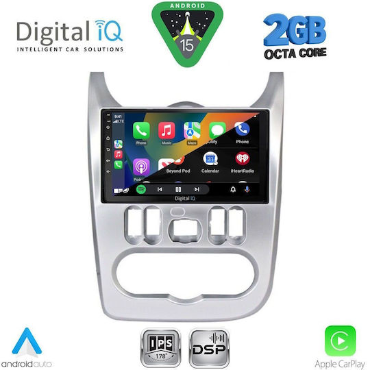 Digital IQ Car Audio System for Renault Logan Dacia Duster / Logan / Sandero 2006-2012 (Bluetooth/USB/WiFi/GPS/Apple-Carplay/Android-Auto) with Touch Screen 9"