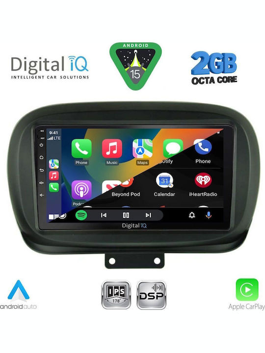 Digital IQ Car Audio System for Fiat 500X 2014 (Bluetooth/USB/WiFi/GPS/Apple-Carplay/Android-Auto) with Touch Screen 9"