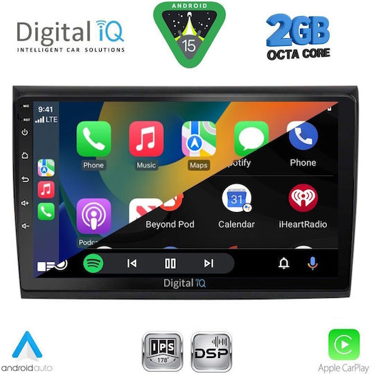 Digital IQ Car Audio System for Fiat Bravo 2007-2019 (Bluetooth/USB/WiFi/GPS/Apple-Carplay/Android-Auto) with Touch Screen 9"