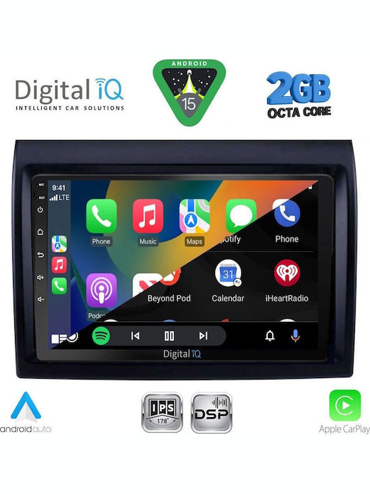 Digital IQ Car Audio System for Fiat Ducato 2006-2011 (Bluetooth/USB/WiFi/GPS/Apple-Carplay/Android-Auto) with Touch Screen 9"