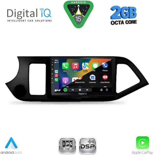 Digital IQ Ηχοσύστημα Αυτοκινήτου για Kia Picanto 2011-2017 (Bluetooth/USB/WiFi/GPS/Apple-Carplay/Android-Auto) με Οθόνη Αφής 9"