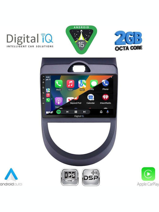 Digital IQ Auto-Audiosystem für Kia Seele 2008-2013 (Bluetooth/USB/WiFi/GPS/Apple-Carplay/Android-Auto) mit Touchscreen 9"