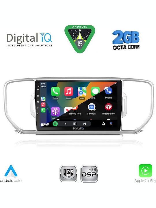 Digital IQ Car Audio System for Kia Sportage 2015-2018 (Bluetooth/USB/WiFi/GPS/Apple-Carplay/Android-Auto) with Touch Screen 9"