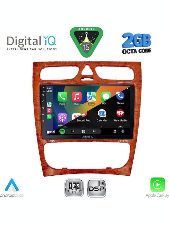 Digital IQ Car Audio System for Mercedes-Benz C Class 1999-2004 (Bluetooth/USB/WiFi/GPS/Apple-Carplay/Android-Auto) with Touch Screen 9"