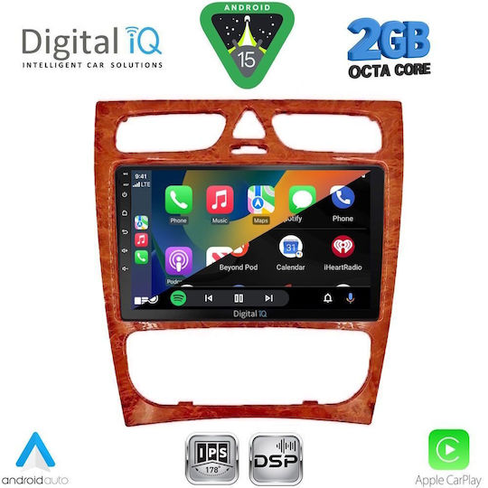 Digital IQ Ηχοσύστημα Αυτοκινήτου για Mercedes-Benz C Class 1999-2004 (Bluetooth/USB/WiFi/GPS/Apple-Carplay/Android-Auto) με Οθόνη Αφής 9"