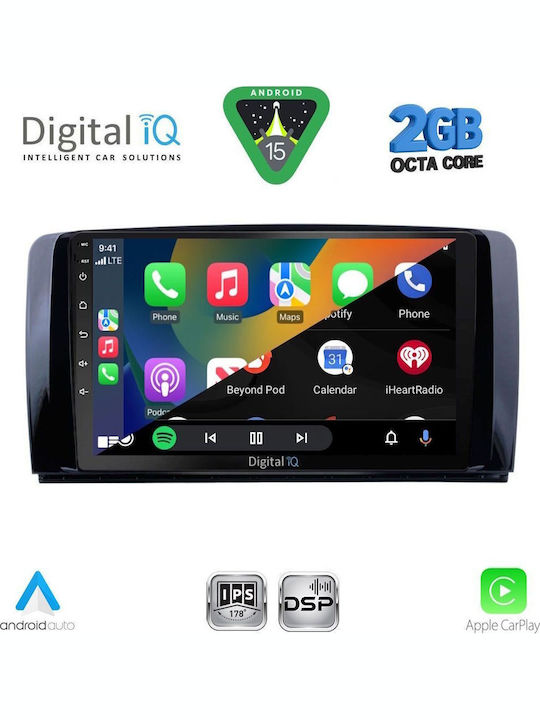 Digital IQ Auto-Audiosystem für Mercedes-Benz R-Klasse 2006-2015 (Bluetooth/USB/WiFi/GPS/Apple-Carplay/Android-Auto) mit Touchscreen 9"