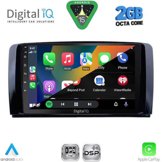 Digital IQ Car Audio System for Mercedes-Benz R-Class 2006-2015 (Bluetooth/USB/WiFi/GPS/Apple-Carplay/Android-Auto) with Touch Screen 9"