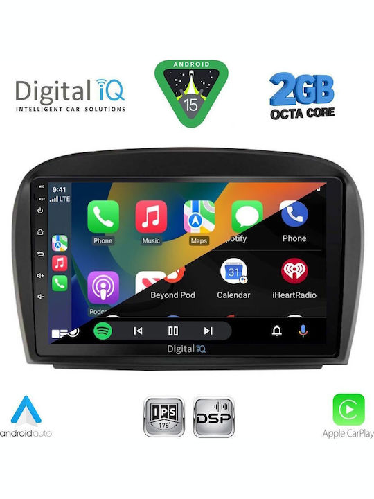 Digital IQ Car Audio System for Mercedes-Benz SL 2006-2012 (Bluetooth/USB/WiFi/GPS/Apple-Carplay/Android-Auto) with Touch Screen 9"