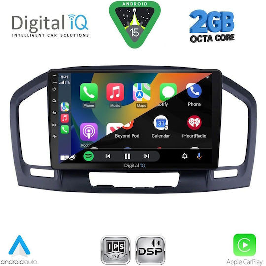 Digital IQ Car Audio System for Opel Insignia 2008-2013 (Bluetooth/USB/WiFi/GPS/Apple-Carplay/Android-Auto) with Touch Screen 9"