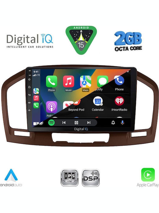 Digital IQ Car Audio System for Opel Insignia 2008-2013 (Bluetooth/USB/WiFi/GPS/Apple-Carplay/Android-Auto) with Touch Screen 9"