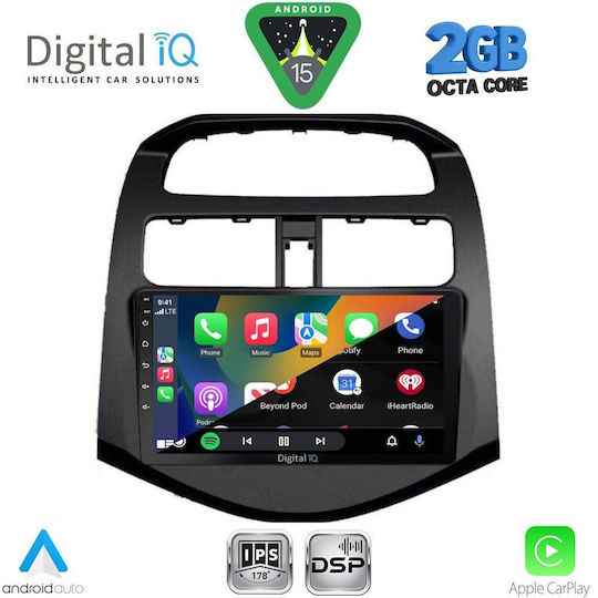 Digital IQ Car Audio System for Chevrolet Spark 2009-2015 (Bluetooth/USB/WiFi/GPS/Apple-Carplay/Android-Auto) with Touch Screen 9"