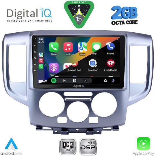 Digital IQ Ηχοσύστημα Αυτοκινήτου για Nissan NV200 2009-2020 (Bluetooth/USB/WiFi/GPS/Apple-Carplay/Android-Auto) με Οθόνη Αφής 9"